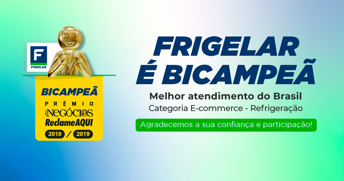 Pelo 2º ano consecutivo, Frigelar vence Prêmio Reclame Aqui